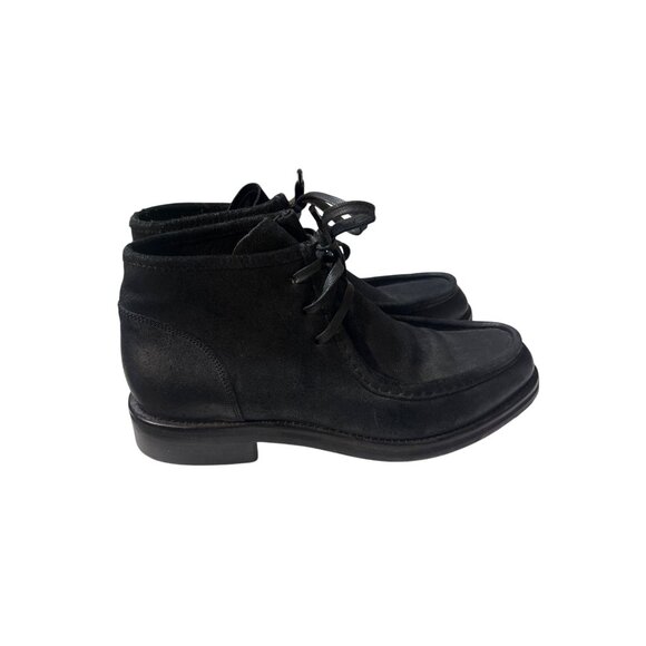Vince Crawford Black Leather Suede Lace-Up Ankle Boots US 9.5M EU 43 Made In Ita main image 5